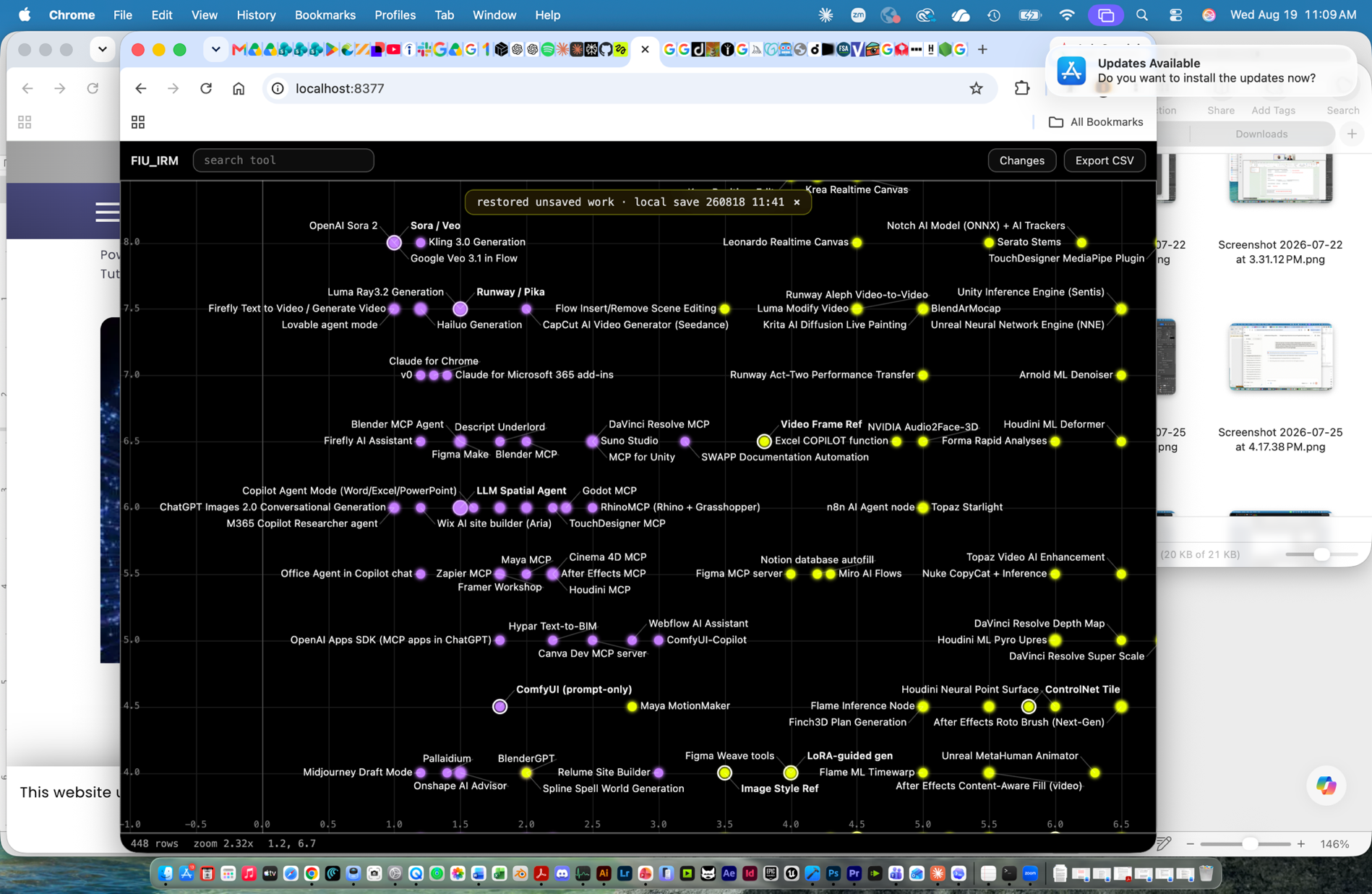 An early inferential resolution map prototype with plotted tool records and a search field.
